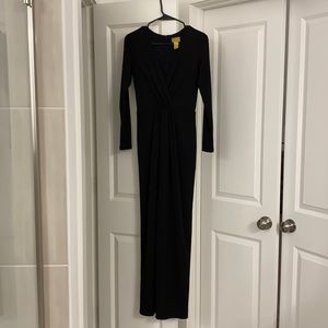 Black Elegant Gown w/ Slit in Back
